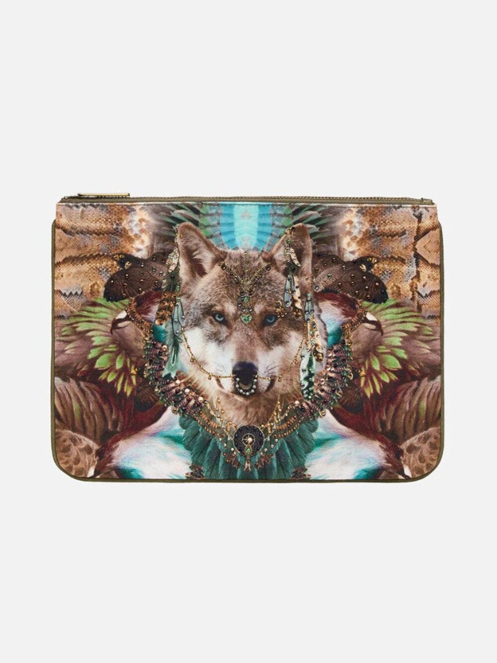 Camilla Call of the Falcon small canvas clutch